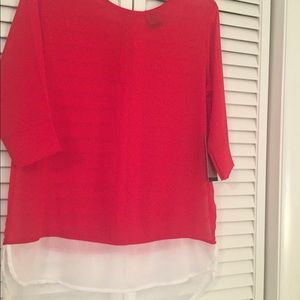 NWT JM Size S Sheer Red Blouse